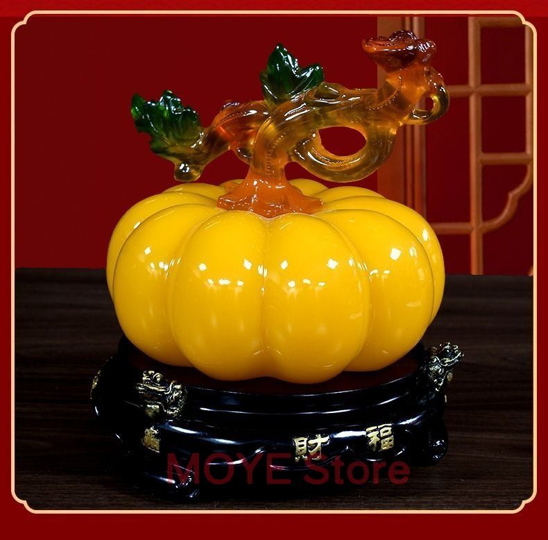 かぼちゃ カボチャ 置物 オブジェ イエロー 黄 樹脂製 綺麗 華やか
