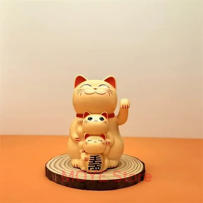 招き猫 猫 ネコ 置物 オブジェ ホワイト オレンジ スピリチュアル