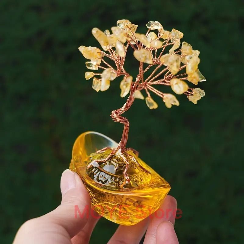 金のなる木 元宝 クリスタルツリー 招財木 クリスタル クリア 金運