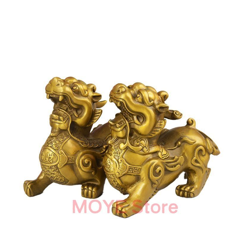 貔貅 置物 オブジェ 金 ゴールド 2ペア 黄金 風水 開運 伝統的 運 金運