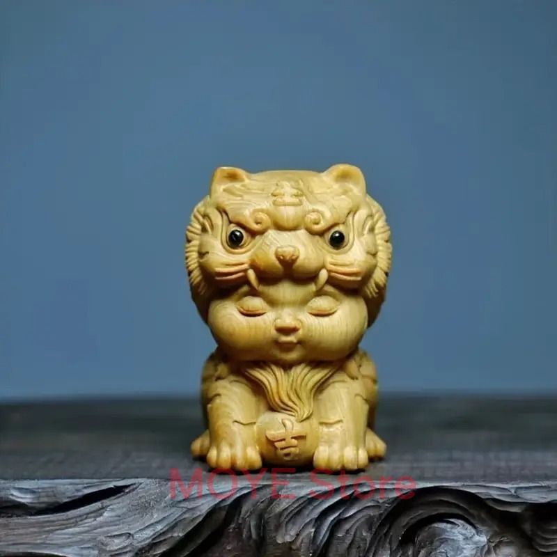 虎 招財 置物 オブジェ 干支 干支飾り 木彫 木製 彫刻 富 繁栄 樹脂