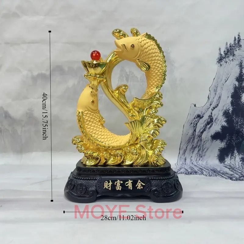 魚 置物 オブジェ ゴールド 金 黄金 幸運 長寿 縁起物 魔除け 厄除