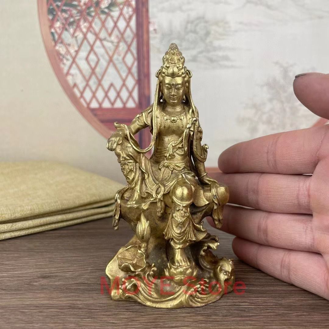 観音菩薩像 置物 オブジェ 金 黄金 ゴールド 運気 風水 開運 健康運