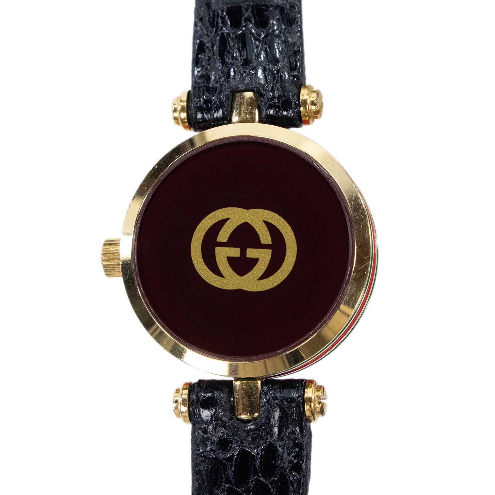 稼働品 送料無料 グッチ 腕時計 電池式 クォーツ 2針 レディース