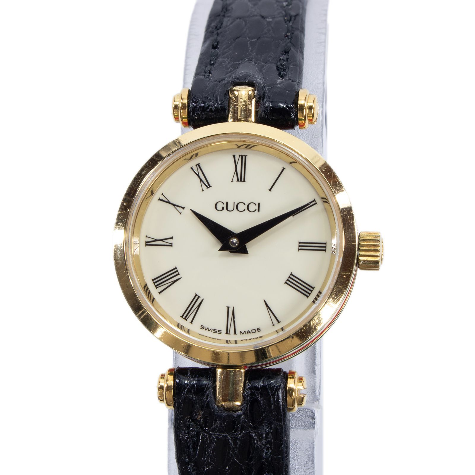 稼働品 送料無料 グッチ 腕時計 電池式 クォーツ 2針 レディース