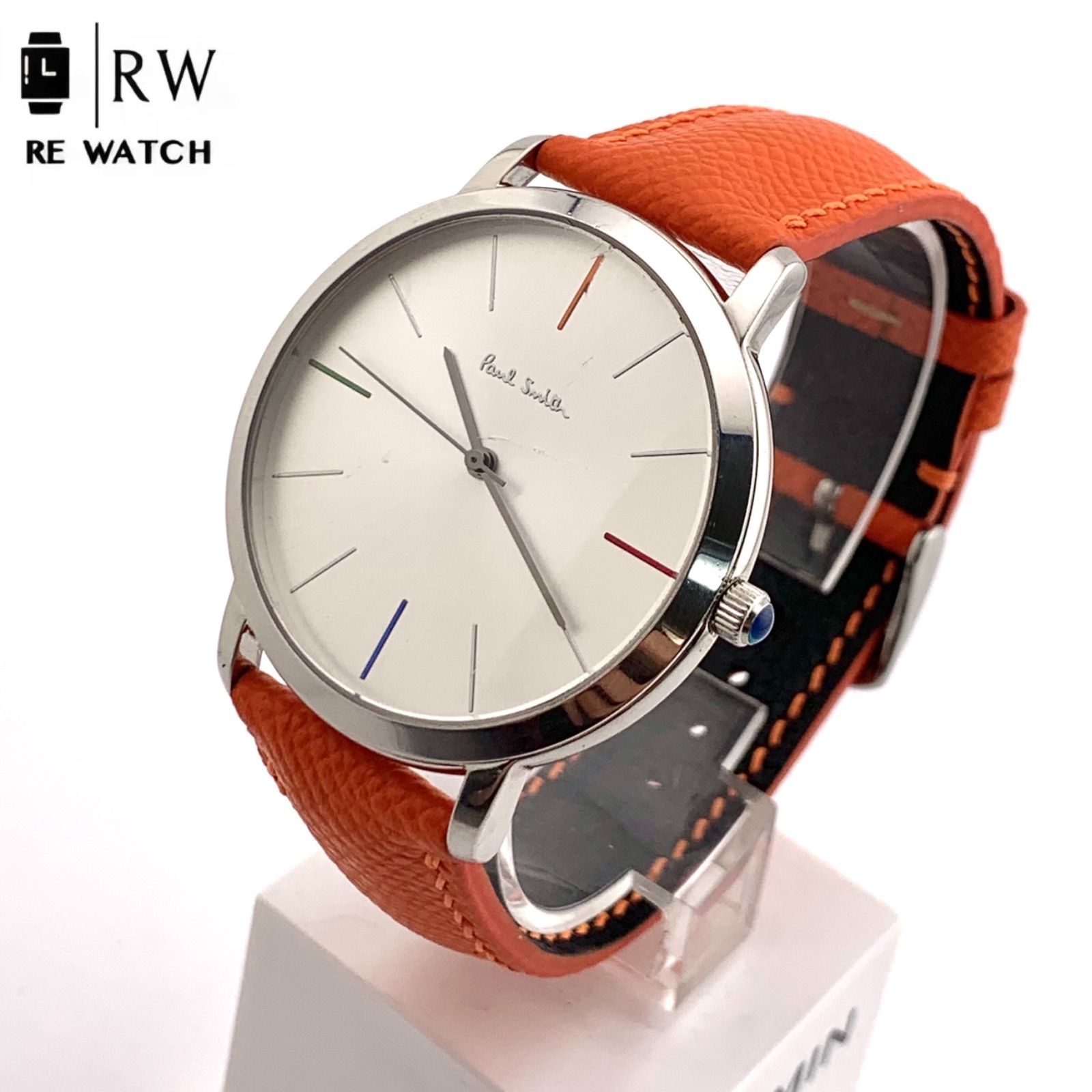 中古】Paul Smith 1005 クォーツ 腕時計 シルバー/オレンジ - メルカリ