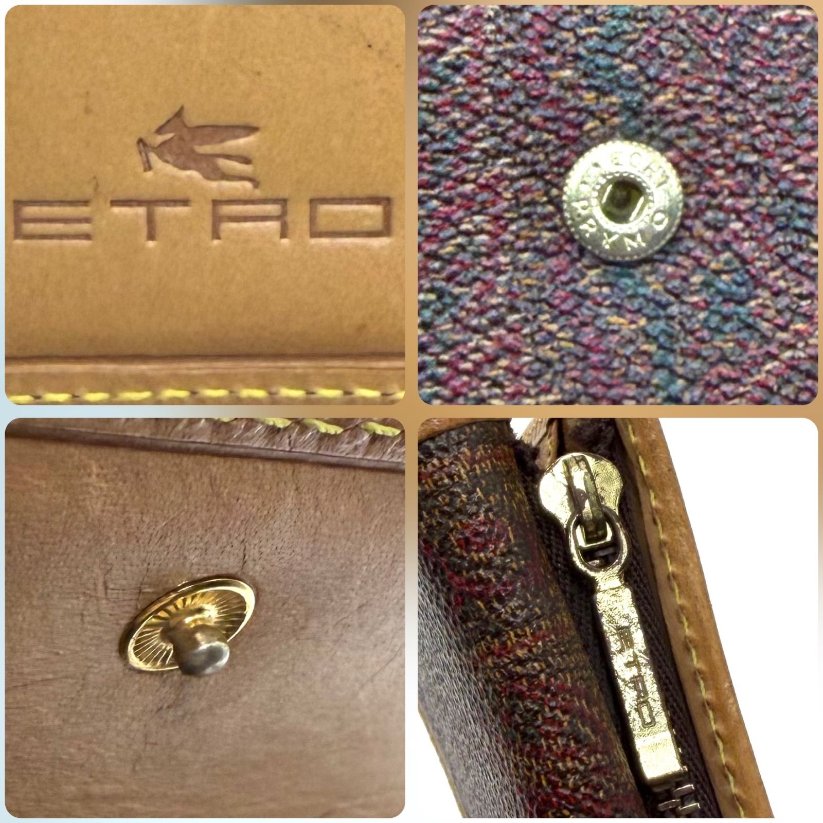 エトロ ETRO ペイズリー柄 三つ折り財布 コンパクトウォレット お 