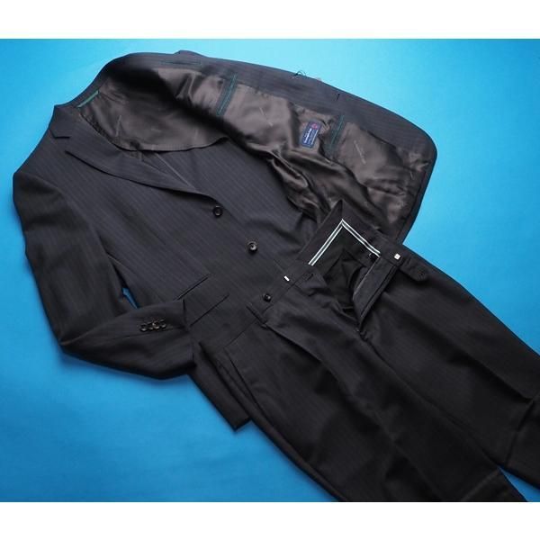 新品17.3万円 大手百貨店扱い 春夏『Ermenegildo Zegna ゼニア COOL EFFECT 伊製生地』ウール100% ストライプ スーツA6濃灰(H) 1508251
