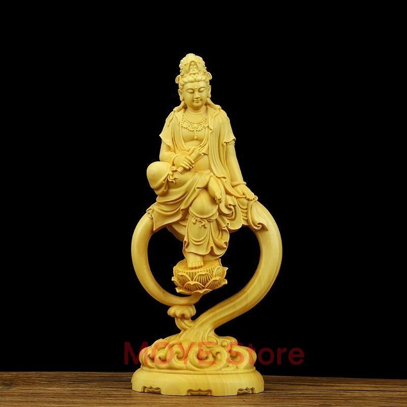 仏像 置物 オブジェ 仏像 彫刻 工芸品 自在観音菩薩 厄除 木彫 開運 幸運 財運 金運 安産祈願 無病息災 子宝 健康運 インテリア リビングzw0117