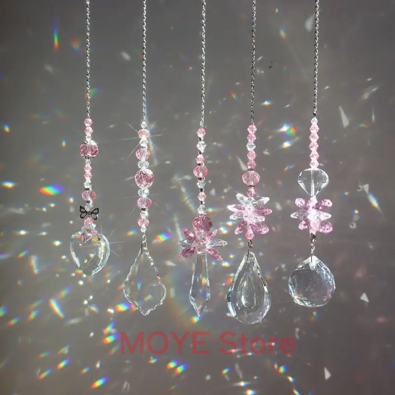 サンキャッチャー 5種類 セット クリスタル ピンク ハート 恋愛運