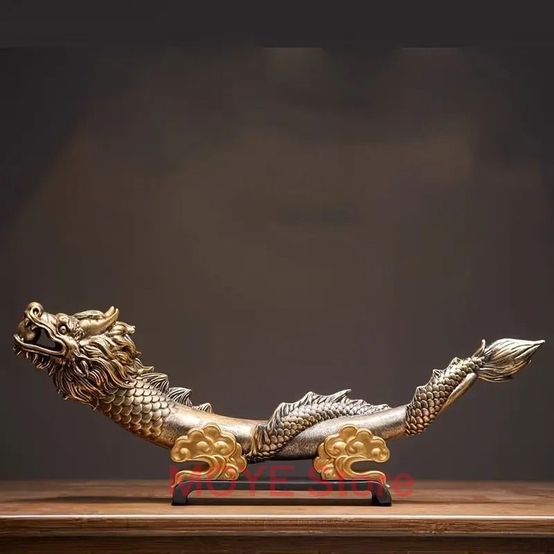 龍 ドラゴン 竜 ホワイト ブラウン 白 置物 オブジェ 風水 開運 縁起