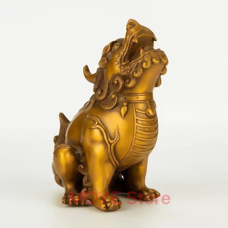 ♢風水獅子 ライオン置物 富 金運 財運 縁起物飾り 国内作家作品 古美術