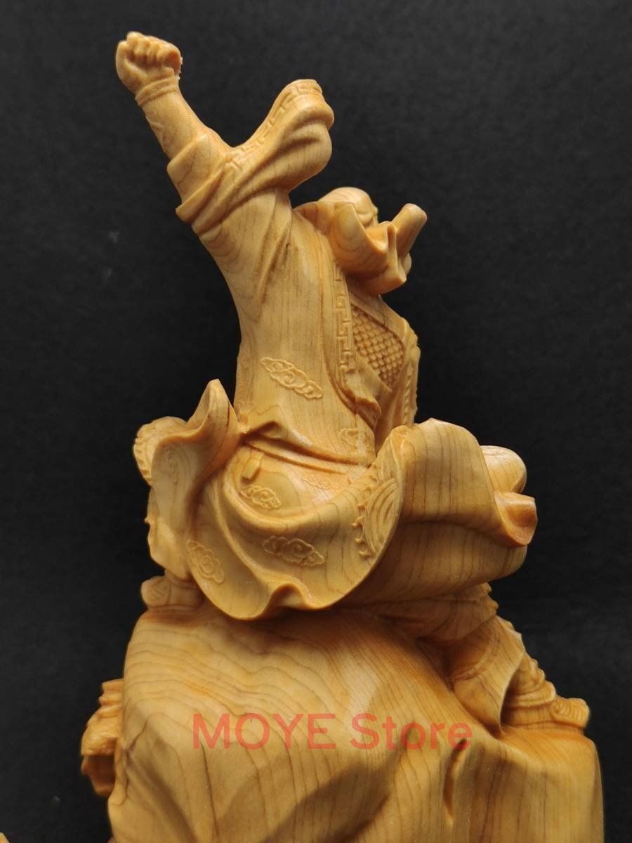  上品 関羽像 精密彫刻 仏師で仕上げ品 武財神 三国志zw0117 ディスプレイフォト 置物 インテリア小物