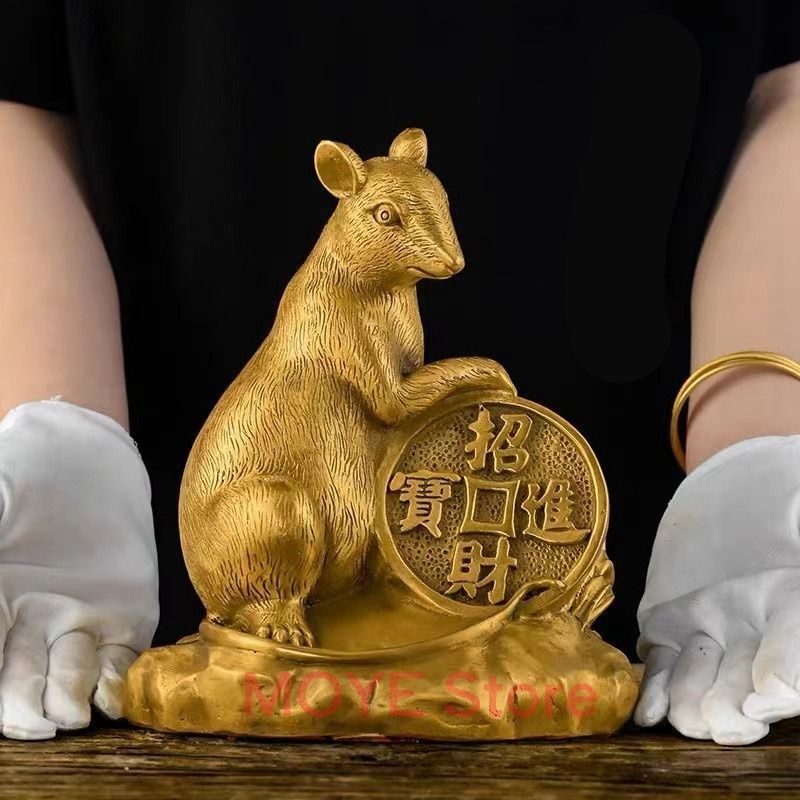 風水グッズ 鼠 ネズミ 招財 置物 オブジェ 干支 干支飾り 銅製 風水グッズ 鼠 ネズミ 招財 置物 オブジェ 干支 干支飾り 銅製