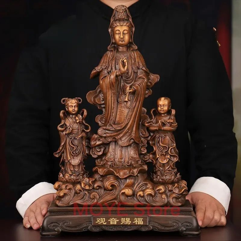 観音菩薩 神様 仏 供養品 樹脂 彫刻 仏像 仏教美術 極上品 仏教工芸品