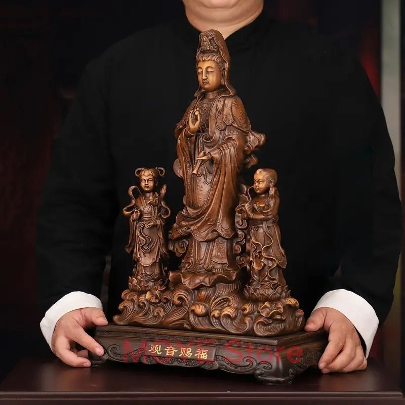 観音菩薩 神様 仏 供養品 樹脂 彫刻 仏像 仏教美術 極上品 仏教工芸品