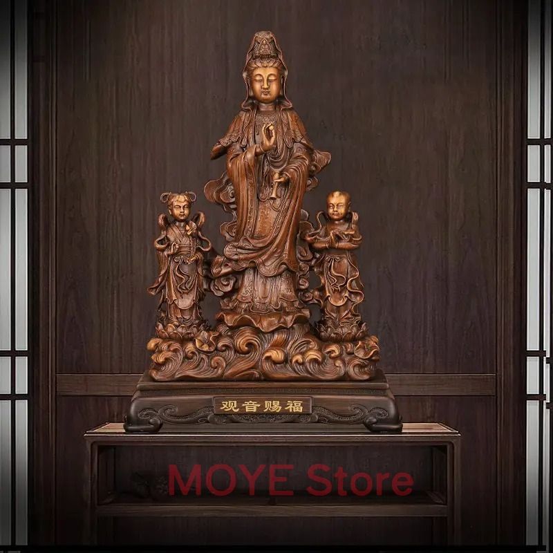 観音菩薩 神様 仏 供養品 樹脂 彫刻 仏像 仏教美術 極上品 仏教工芸品