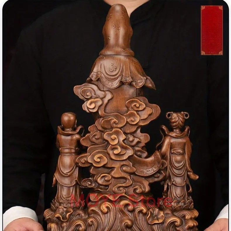 観音菩薩 神様 仏 供養品 樹脂 彫刻 仏像 仏教美術 極上品 仏教工芸品