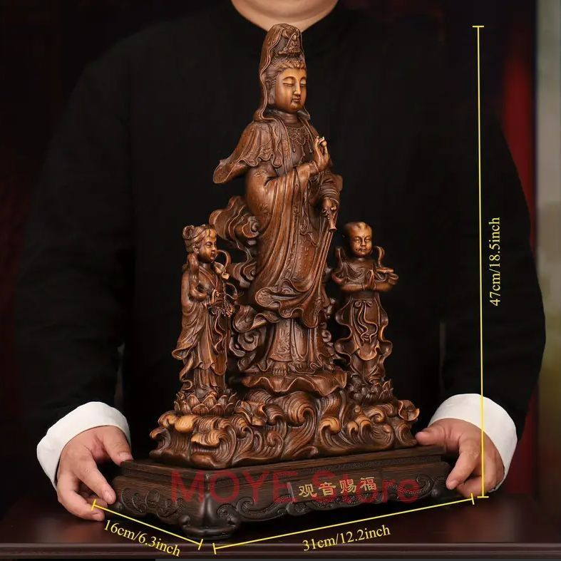 観音菩薩 神様 仏 供養品 樹脂 彫刻 仏像 仏教美術 極上品 仏教工芸品