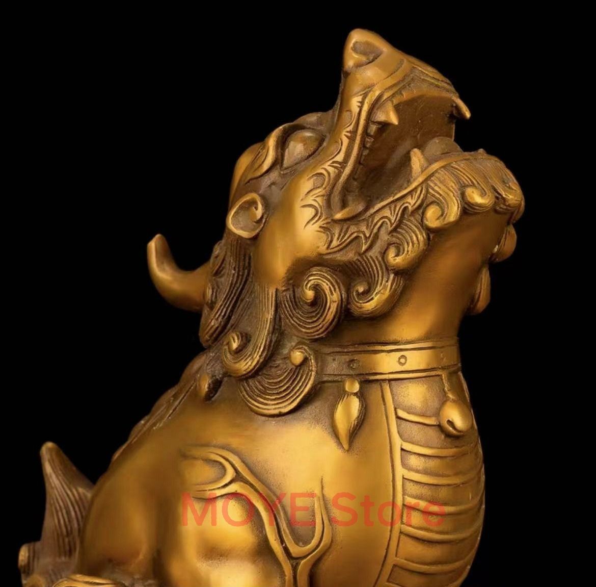 ♦風水獅子 ライオン置物 富 金運 財運 縁起物飾り 国内作家作品 古美術骨董品 獅子 ライオン 置物 オブジェ 金 ゴールド 黄金 風水グッズ