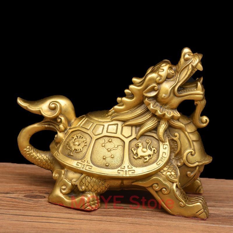龍亀 龍 ドラゴン 亀 置物 オブジェ ゴールド 金 黄金 運気アップ 風水