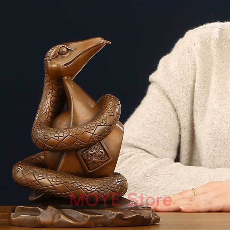 蛇 巳年 グッズ 干支 ヘビ アンティーク調 銅製 置物 オブジェ 開運