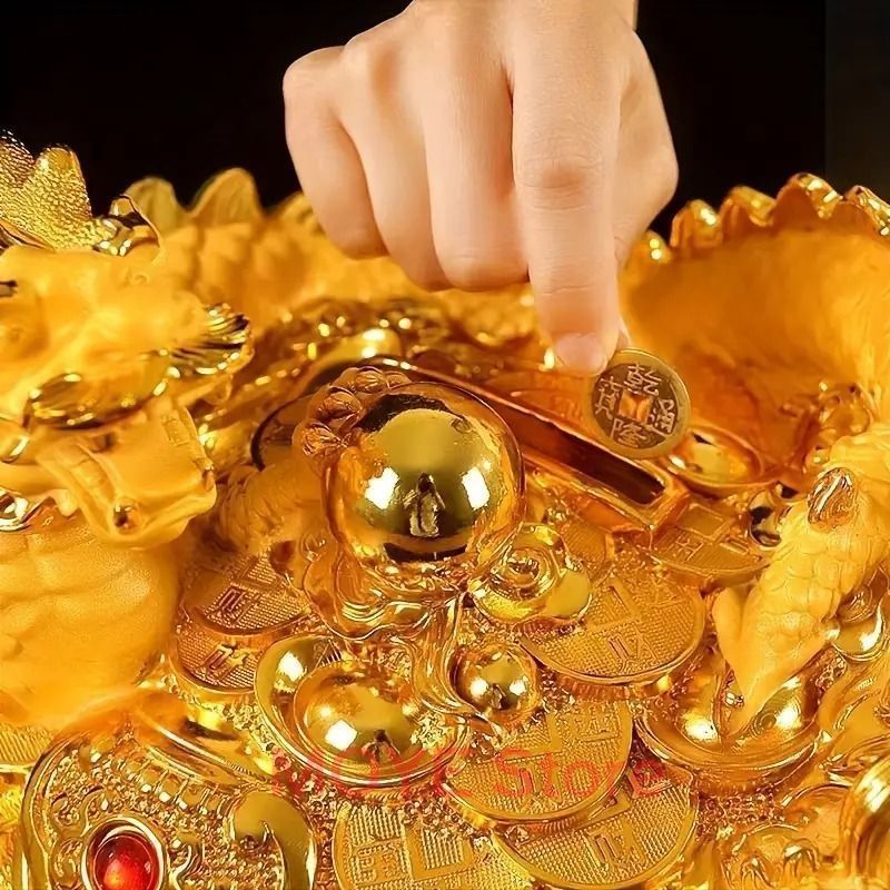 香蘭社*小物入れ*縁起物*龍*金 香蘭社*小物入れ*縁起物*龍*金