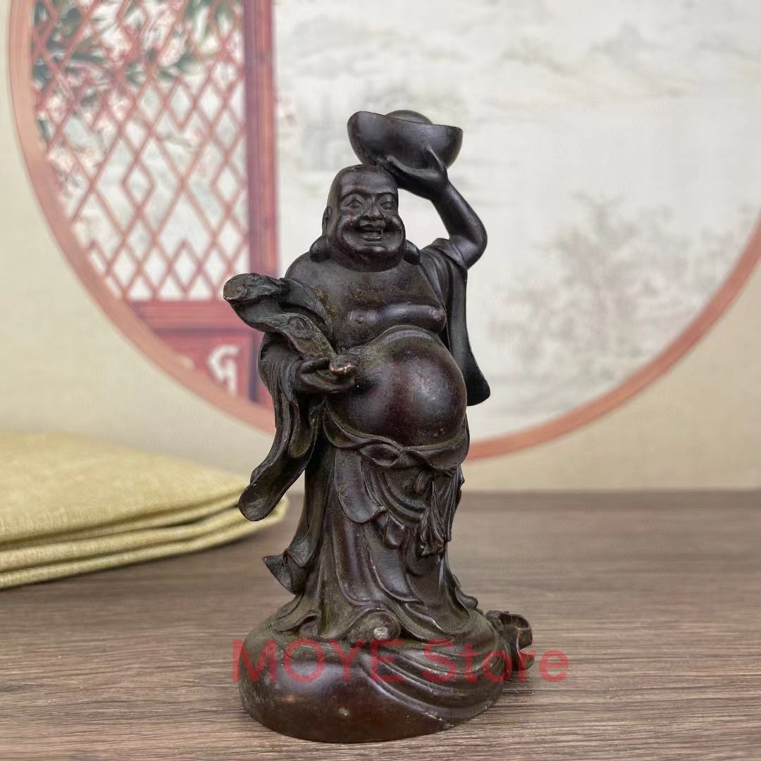 布袋様 置物 オブジェ 銅製 アンティーク調 開運 運気 風水 仏像 神様