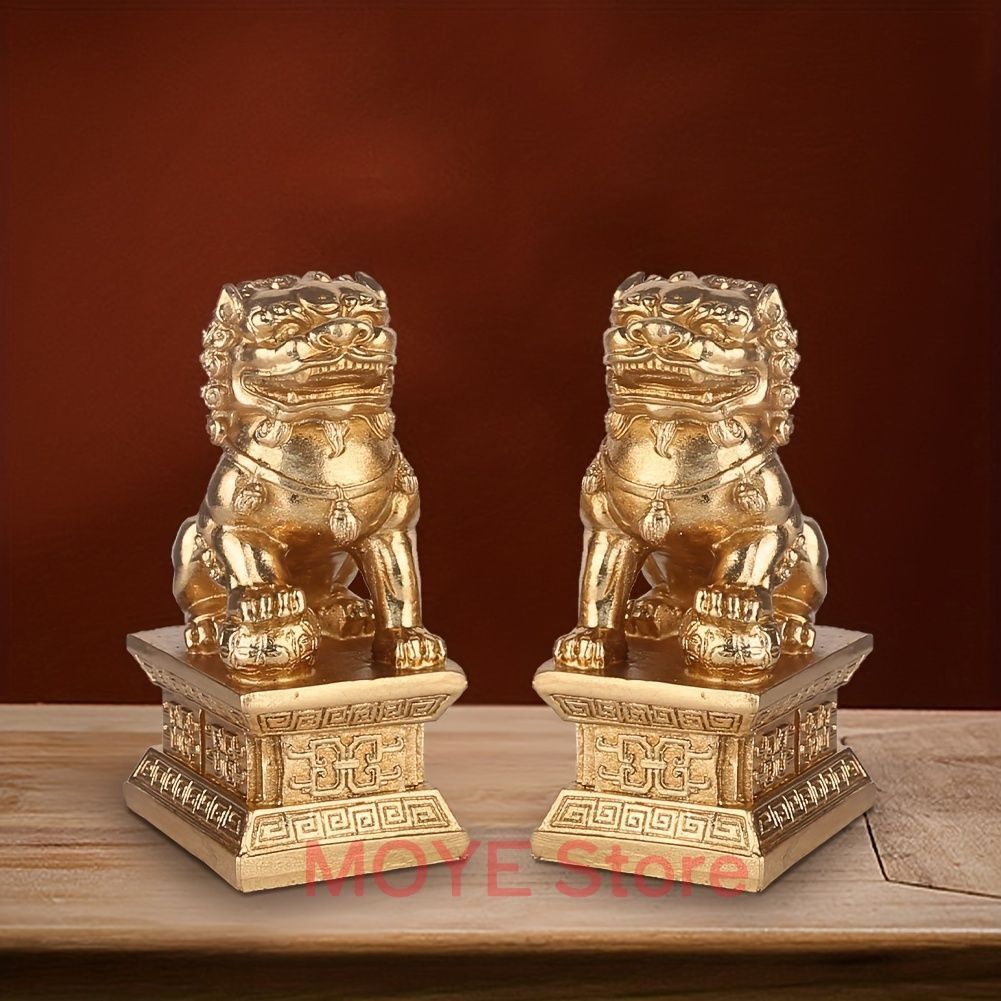 最強の守護者　真鍮製　シーサー　獅子　狛犬像2体セット 最強の守護者 真鍮製 シーサー 獅子 狛犬像2体セット