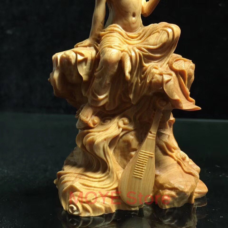 女神 天女 置物 オブジェ インテリア 玄関 木製 木彫 リビング 贈り物