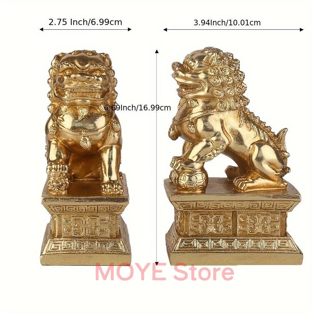 ペア 守護 獅子 狛犬 シーサー 像 置物 招福 幸福 開運 事業運 財運