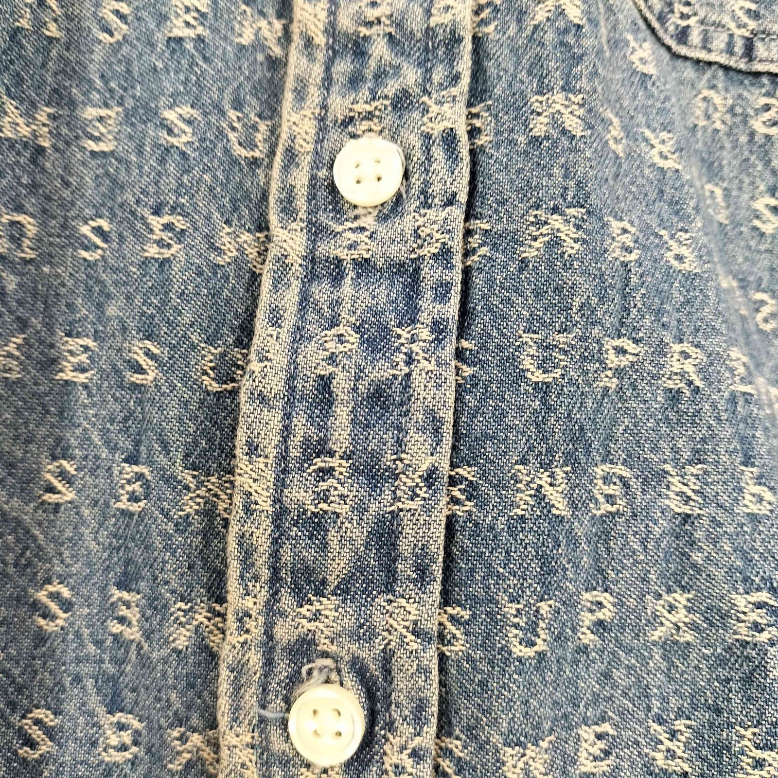 シュプリーム Supreme 20SS Warp Jacquard Logos Denim Shirt メンズ