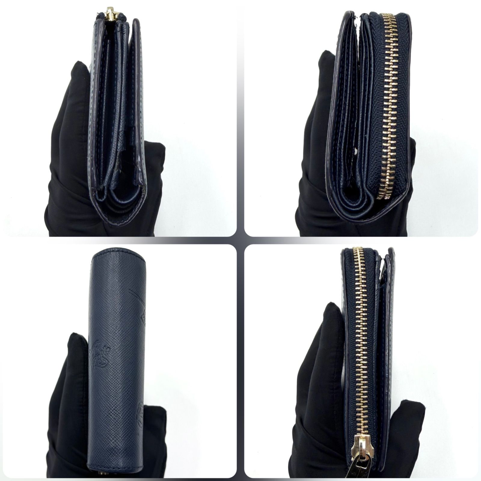 ポールスミス Paul Smith ポールドローイング 二つ折り財布 ネイビー L