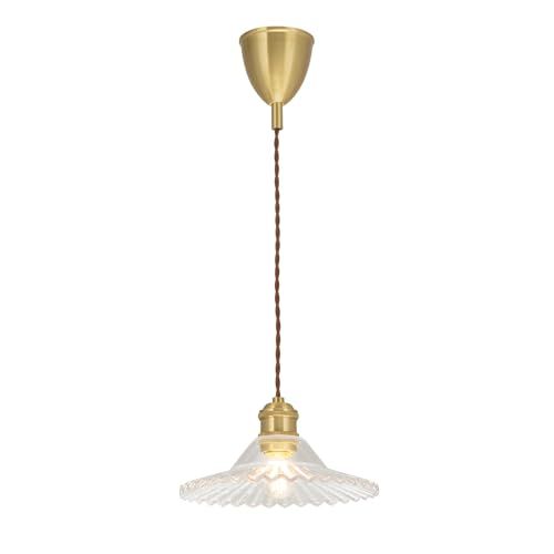 新品】真鍮 ガラス ペンダントライト - 北欧 おしゃれ 昭和 レトロ