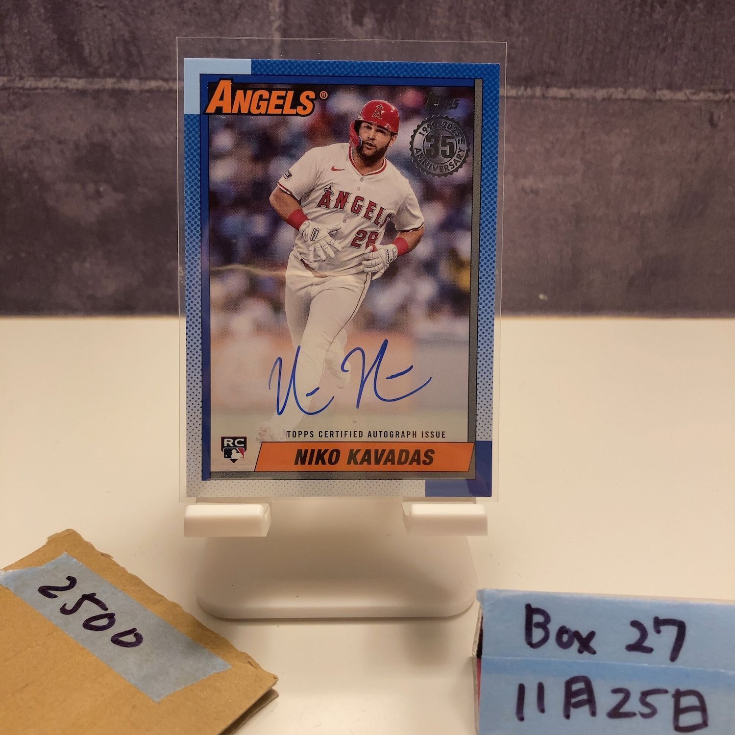 2025 Topps Niko Kavadas 直筆サインカード Los Angeles Angels 35th