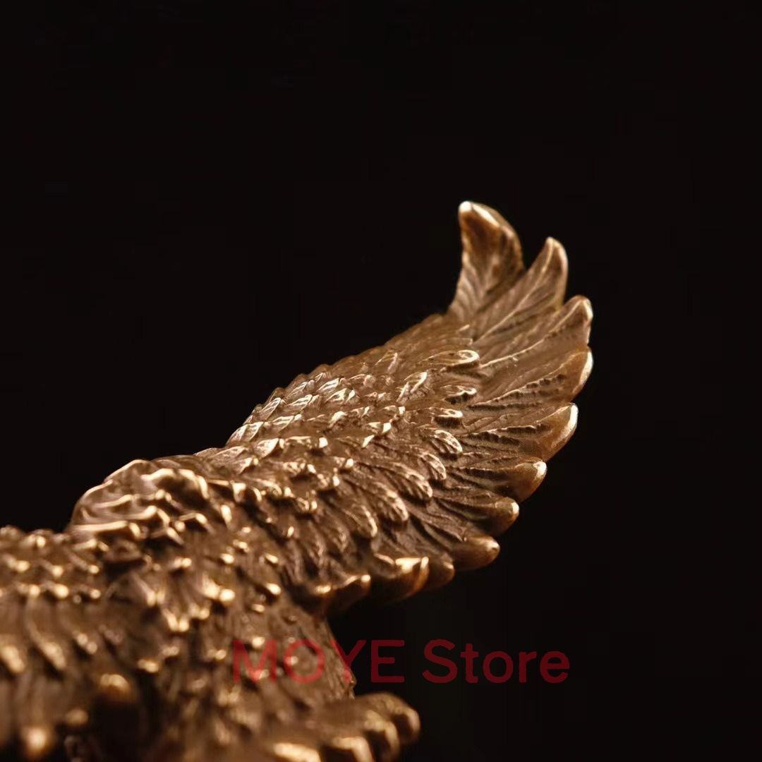 鷹 タカ 置物 オブジェ アンティーク調 銅製 風水グッズ 財運 金運