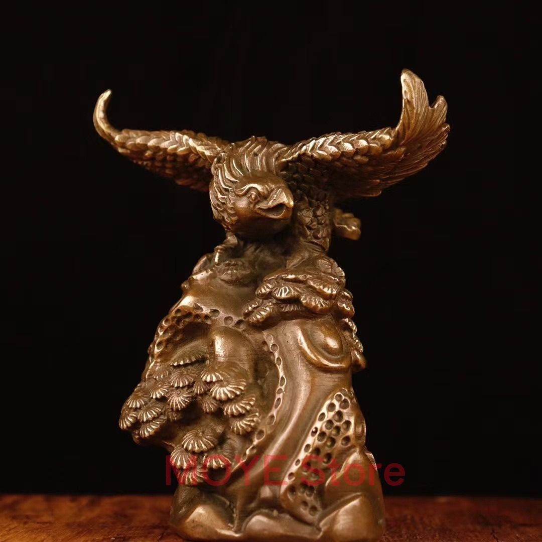 鷹 タカ 置物 オブジェ アンティーク調 銅製 風水グッズ 財運 金運