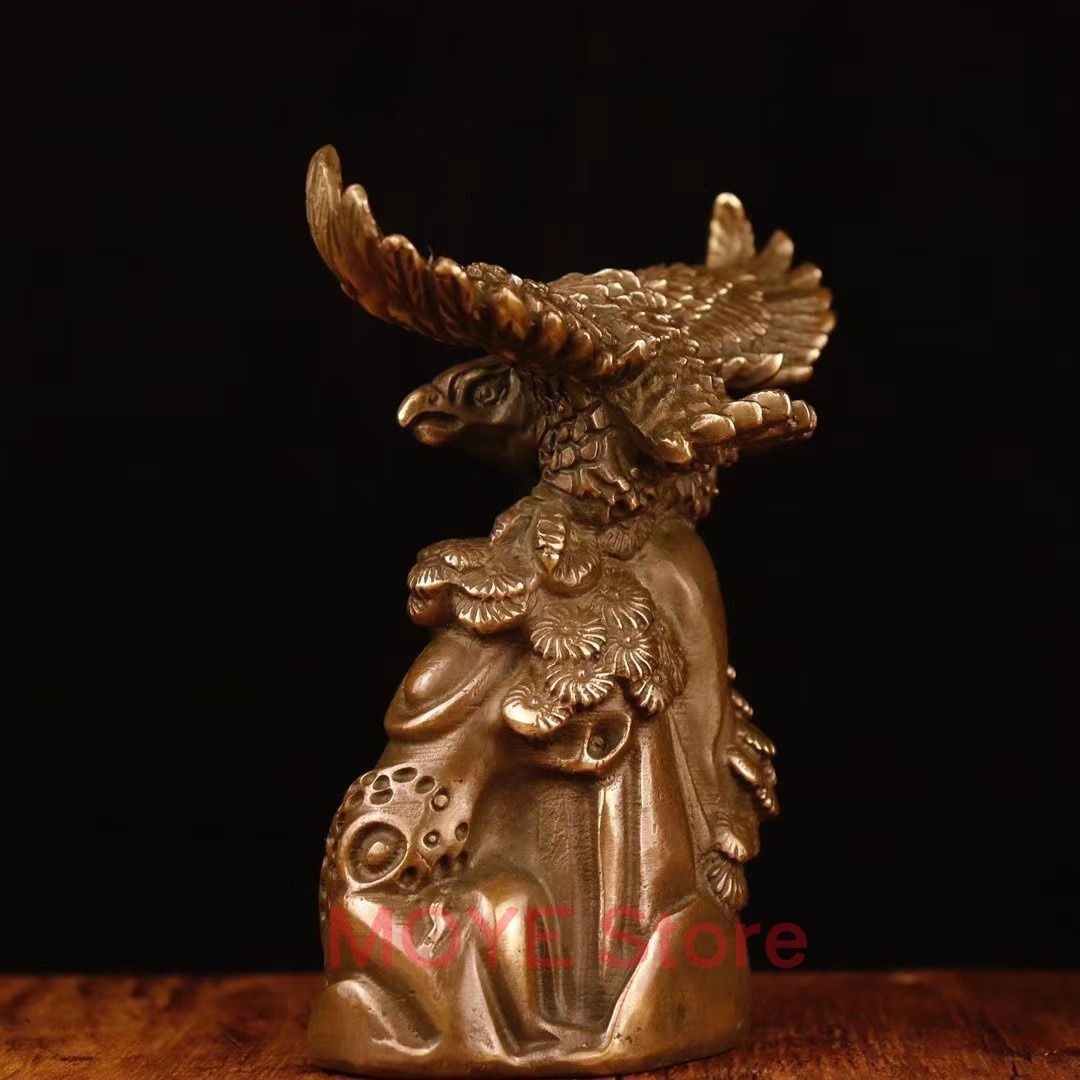鷹 タカ 置物 オブジェ アンティーク調 銅製 風水グッズ 財運 金運
