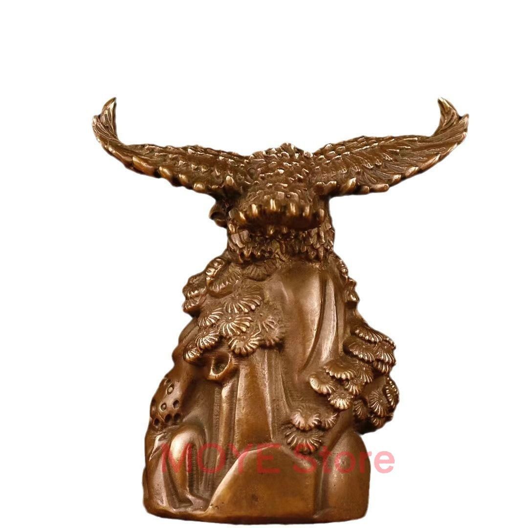 鷹 タカ 置物 オブジェ アンティーク調 銅製 風水グッズ 財運 金運
