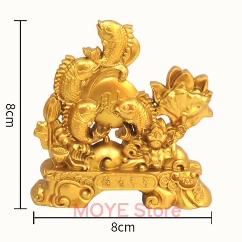 鯛 睡蓮 蓮の花 置物 オブジェ 金色 ゴールド 黄金 優雅 伝統的 運 金