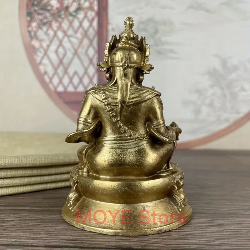 チベット密教仏像 仏像 オブジェ 財神 黒財神 ゴールド 黄金 銅器 重厚