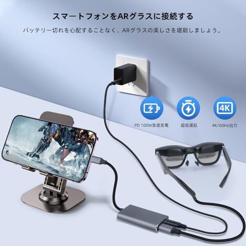 XREAL Hub/パワー＆プレイ アダプター/XREAL Air 2 Pro ARグラスを使い