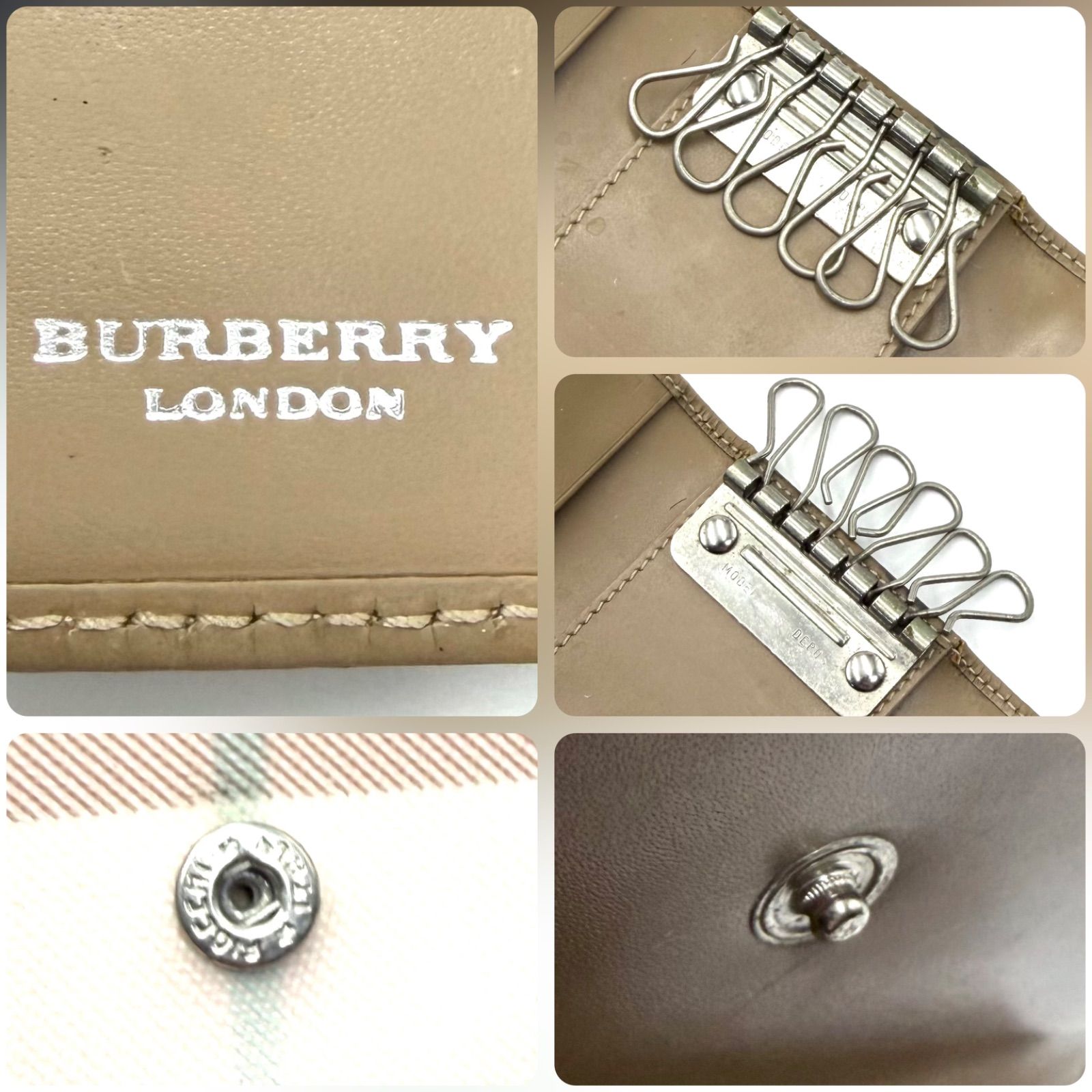 バーバリー BURBERRY ロンドン ノバチェック キーケース6連 コンパクト