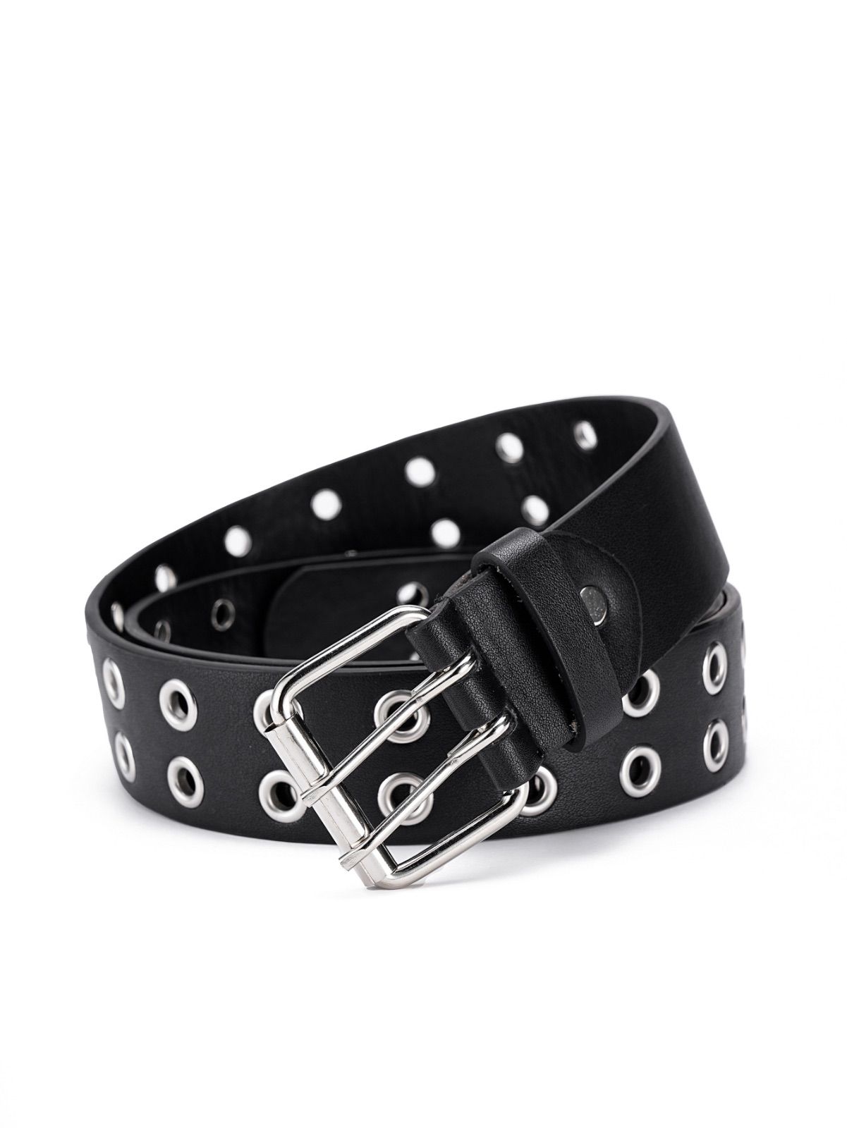 スタッズベルト ブラック ダブルピンベルト スケーター y2k 黒 - メルカリ