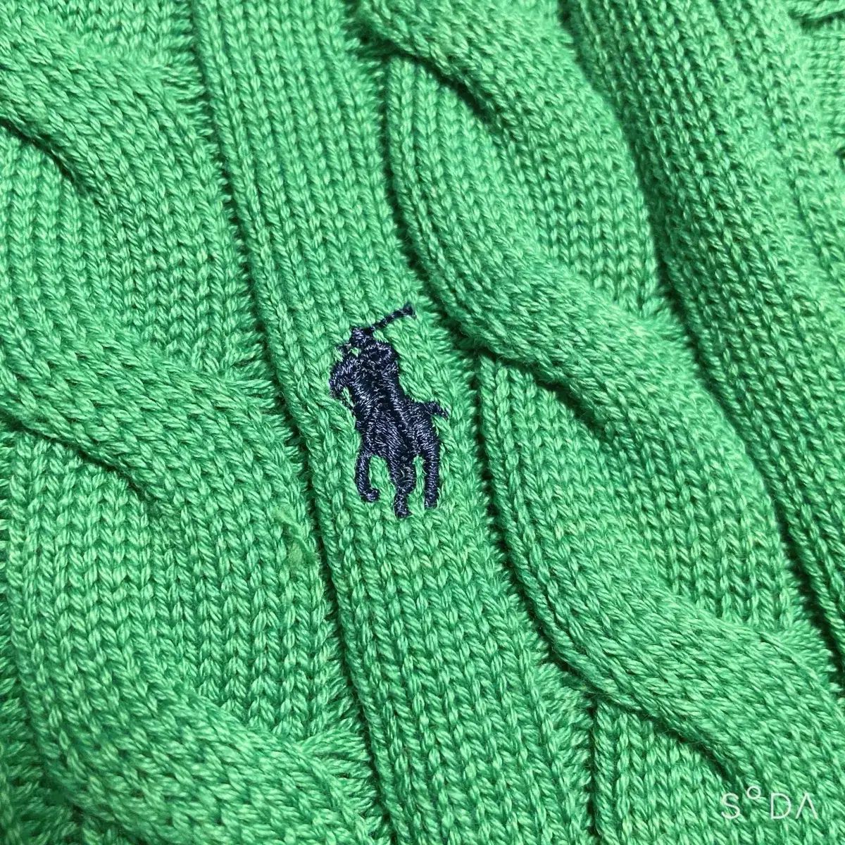 ポロラルフローレン ケーブルニット カーディガン グリーン 180/100A