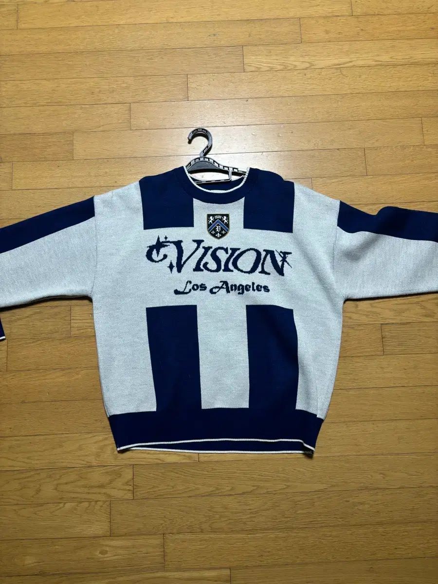 VISION STREET WEAR(ビジョンストリートウェア) フットボール ニット ブルー セーター