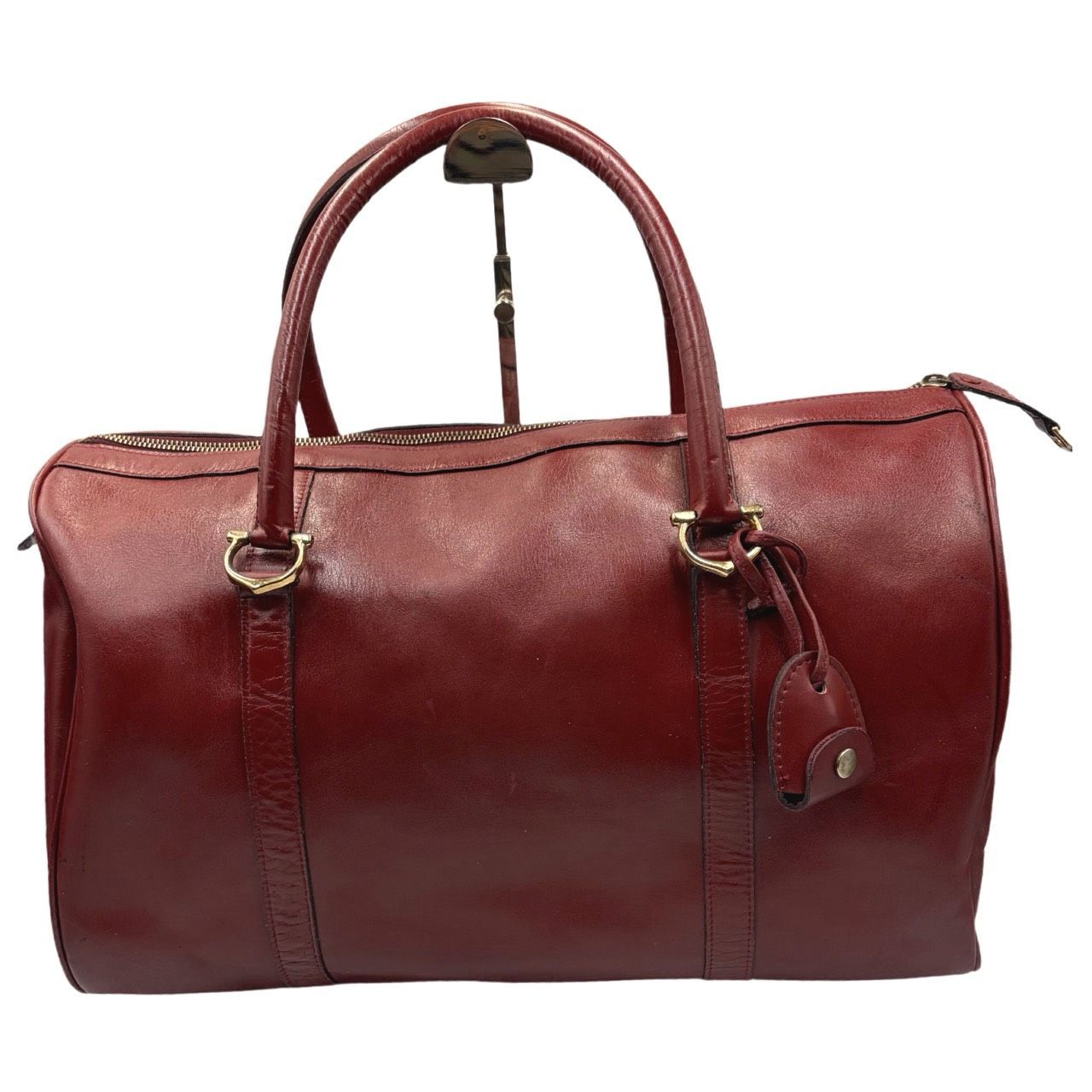 Cartierカルティエ ボストンバッグ マストライン 南京錠あり バーガンディ 良品✤大容量【Cartier／カルティエ】ボストンバッグ マストライン