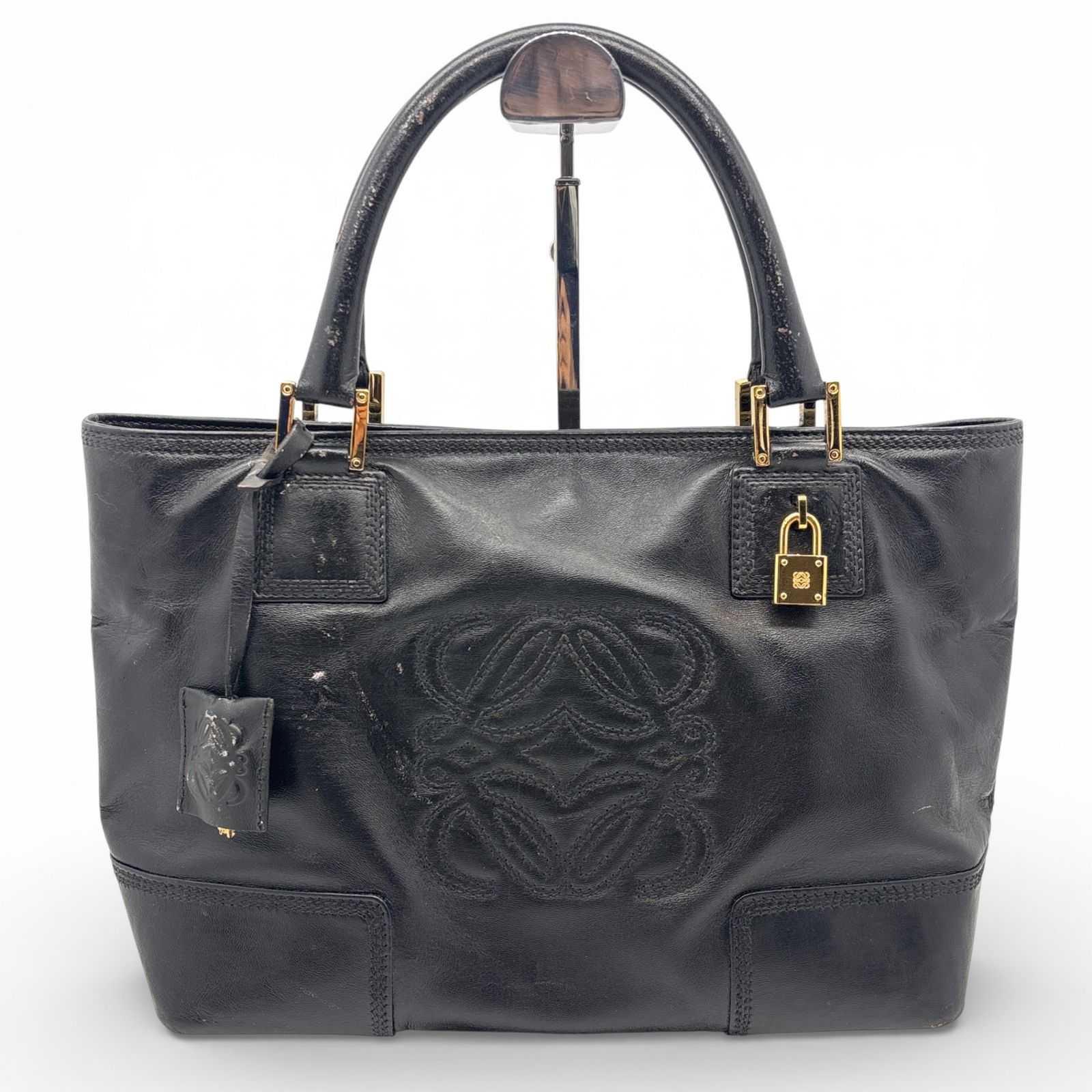 LOEWE ロエベ フスタ アナグラム レザー ハンドバッグ トートバッグ 