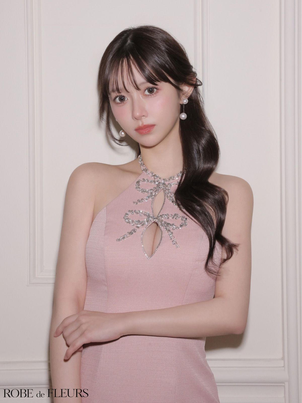 ピンク [FM4163-B-2601] 【ROBE de FLEURS/ローブドフルール】ツイード