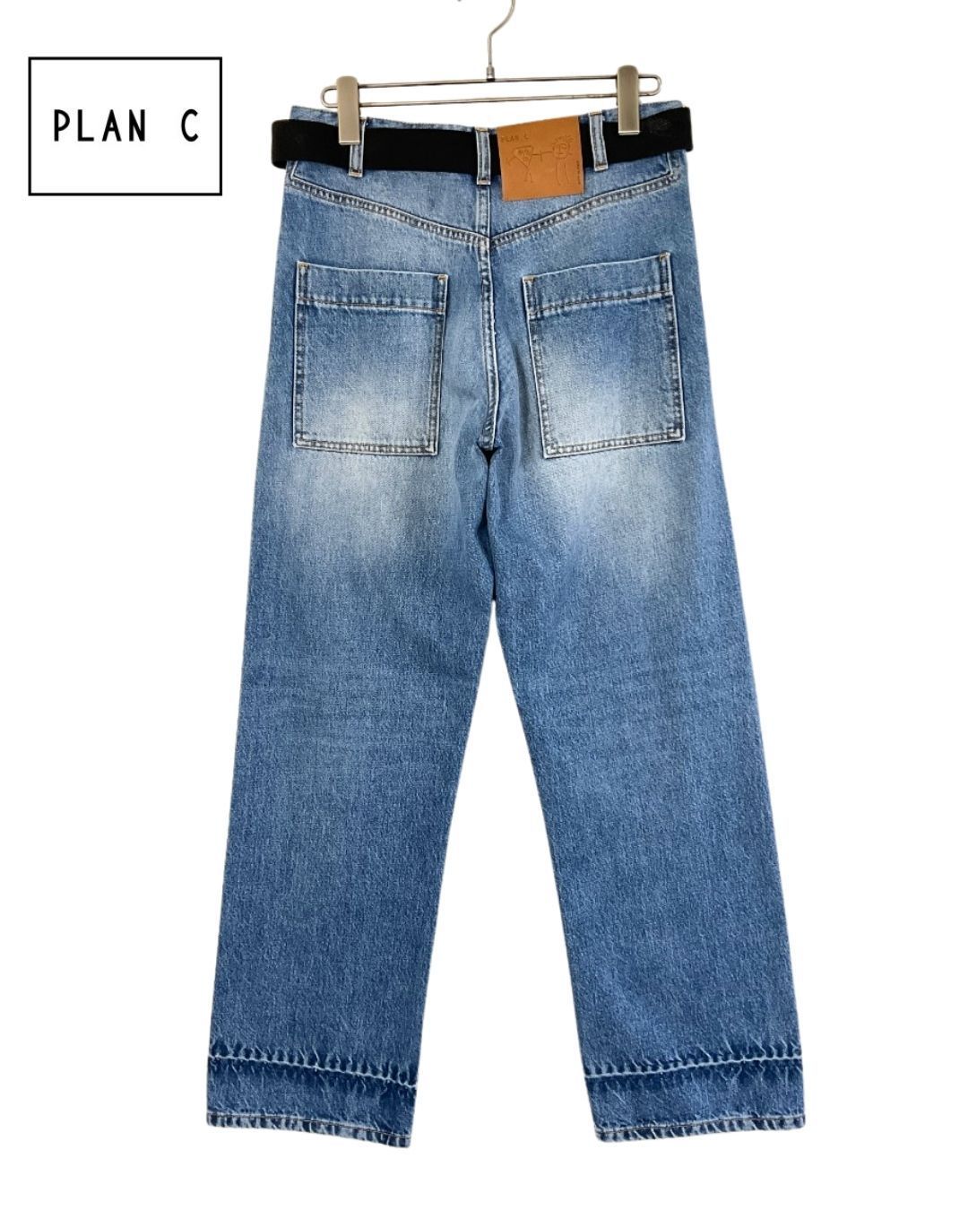 新品 PLAN C プランシー ストレートデニムパンツ 38 インディゴ